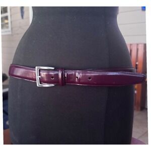 Coach Burgundy Polished Cowhide Leather Belt Mens Womens Sz 40 
Preloved EUC